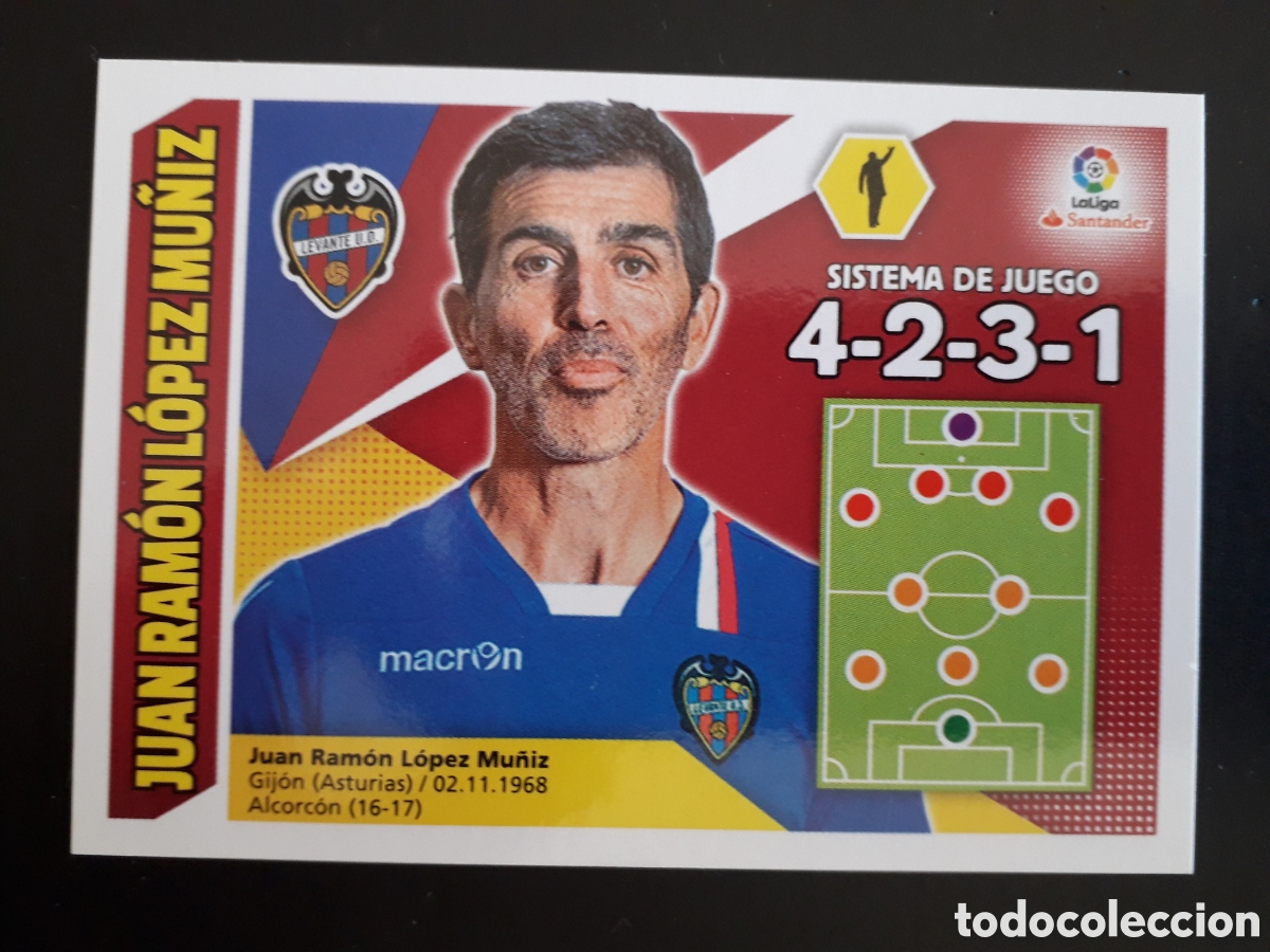 Cromos de F&uacute;tbol: JUAN RAM&Oacute;N L&Oacute;PEZ MU&Ntilde;IZ, LEVANTE N&deg; 28 ED ESTE 2017 2018 17 18 SIN PEGAR PEDIDO M&Iacute;NIMO 3&euro;