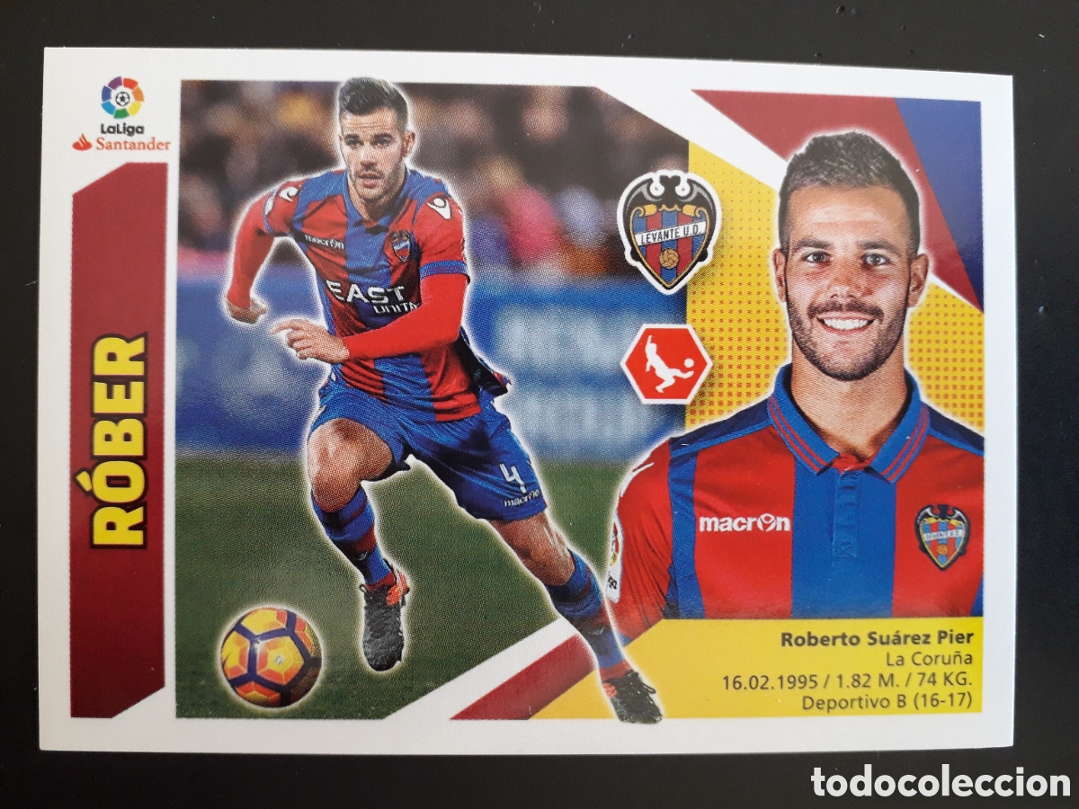 Football Stickers: R&Oacute;BER, LEVANTE N&deg; 6 ED ESTE 2017 2018 17 18 SIN PEGAR PEDIDO M&Iacute;NIMO 3&euro;