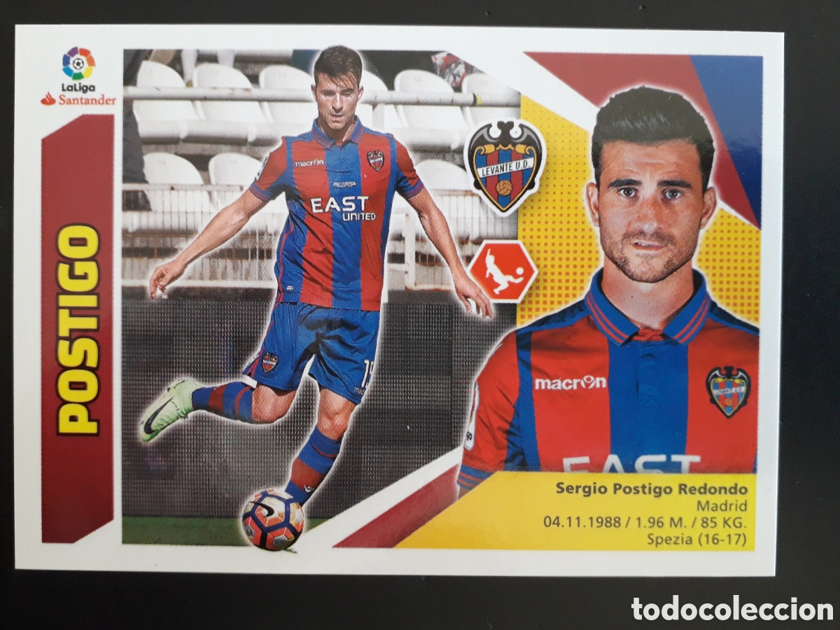 Football Stickers: POSTIGO, LEVANTE N&deg; 5 ED ESTE 2017 2018 17 18 SIN PEGAR PEDIDO M&Iacute;NIMO 3&euro;