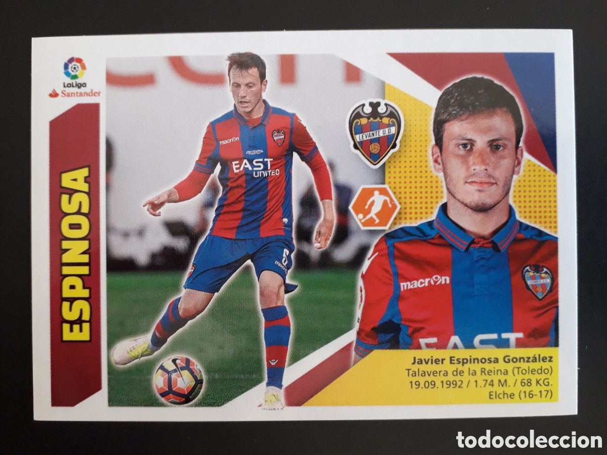 Cromos de F&uacute;tbol: ESPINOSA, LEVANTE N&deg; 10 ED ESTE 2017 2018 17 18 SIN PEGAR PEDIDO M&Iacute;NIMO 3&euro;