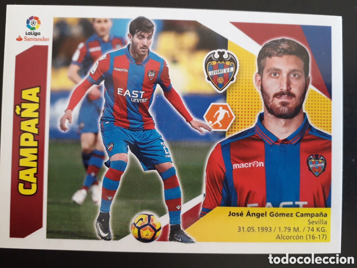 Fu&szlig;ball-Sticker: CAMPA&Ntilde;A, LEVANTE N&deg; 12 ED ESTE 2017 2018 17 18 SIN PEGAR PEDIDO M&Iacute;NIMO 3&euro;