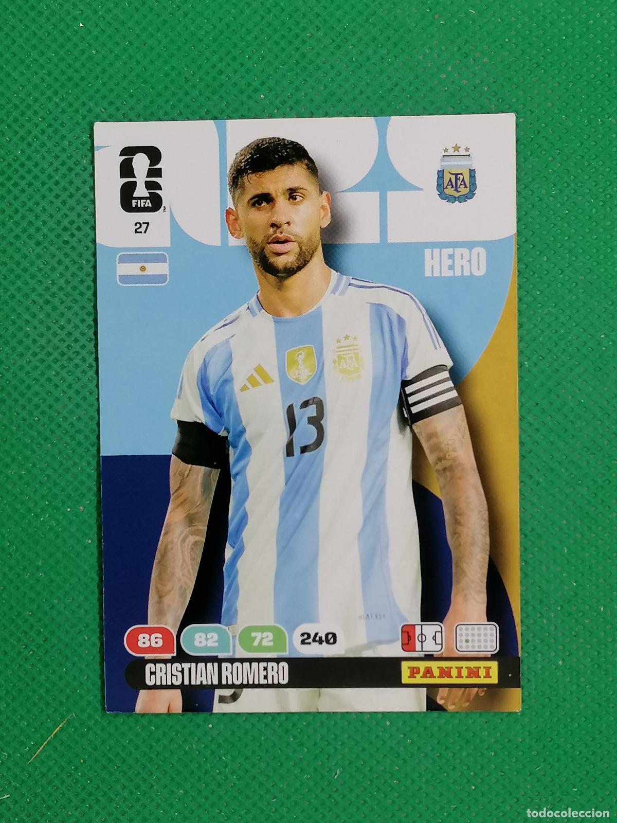 Cromos de F&uacute;tbol: 27 CRISTIAN ROMERO ARGENTINA HERO ⚽ PANINI ADRENALYN FIFA WORLD CUP 26 2026 ⚽