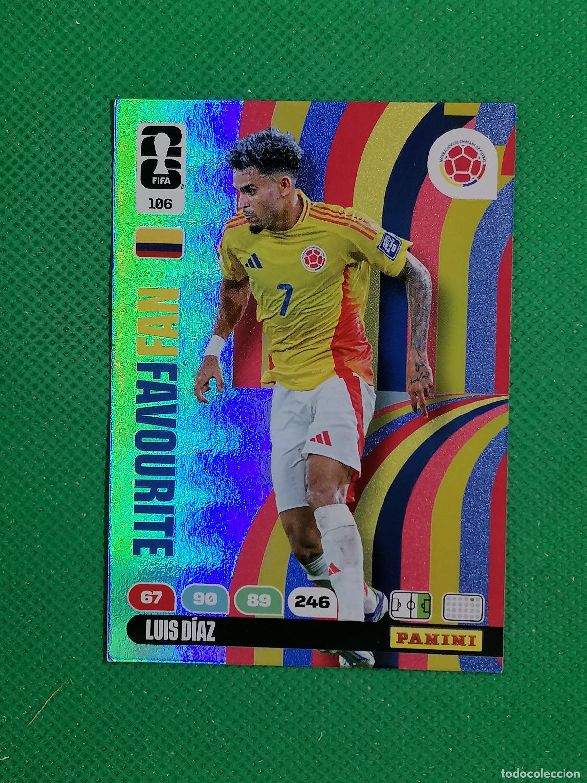 Cromos de F&uacute;tbol: 106 LUIS DIAZ COLOMBIA FAN FAVOURITE ⚽ PANINI ADRENALYN FIFA WORLD CUP 26 2026 ⚽