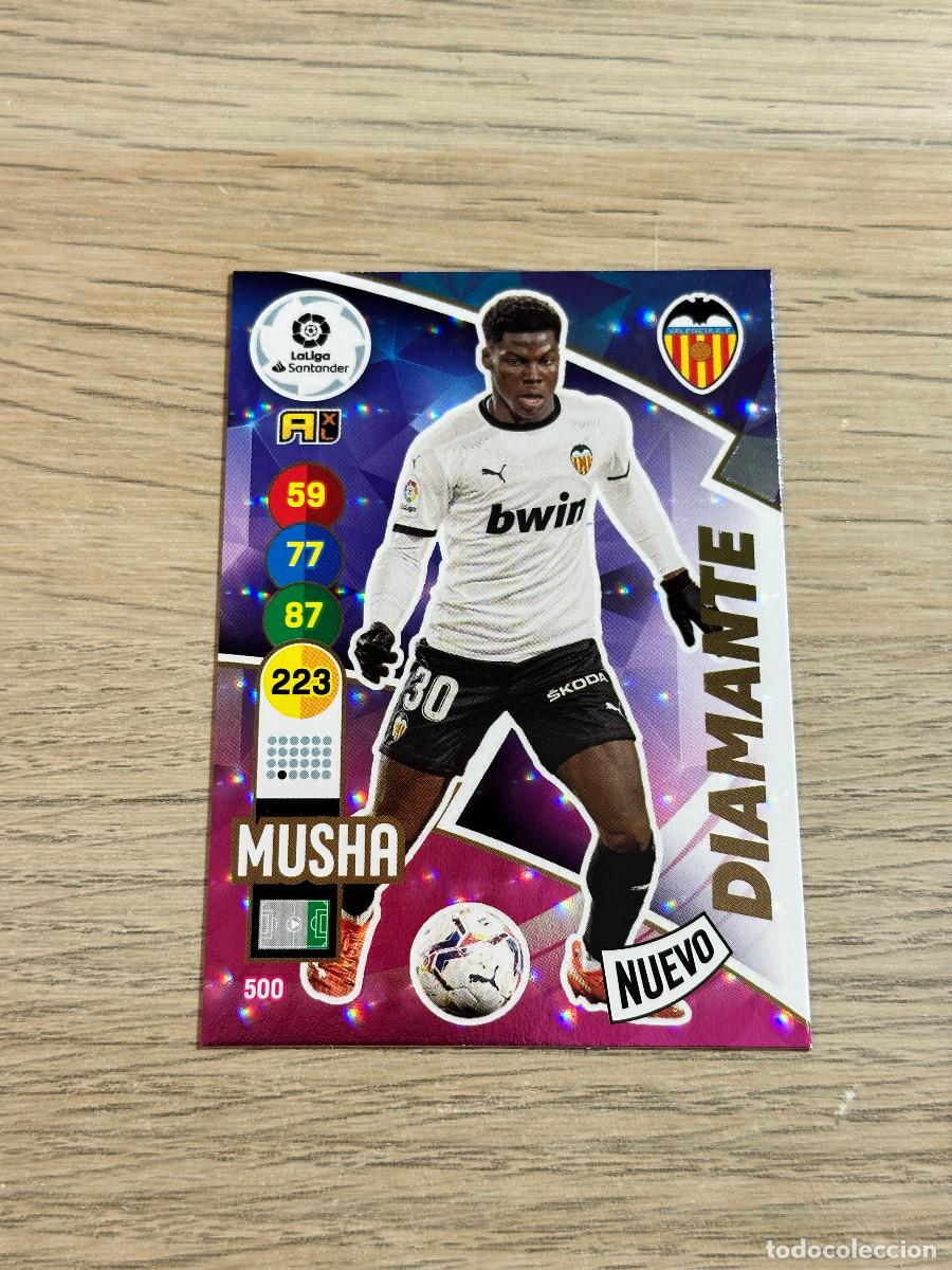 Cromos de F&uacute;tbol: MUSHA MUSAH n&ordm; 500 DIAMANTE VALENCIA ADRENALYN XL 2020 2021 PANINI 20 21