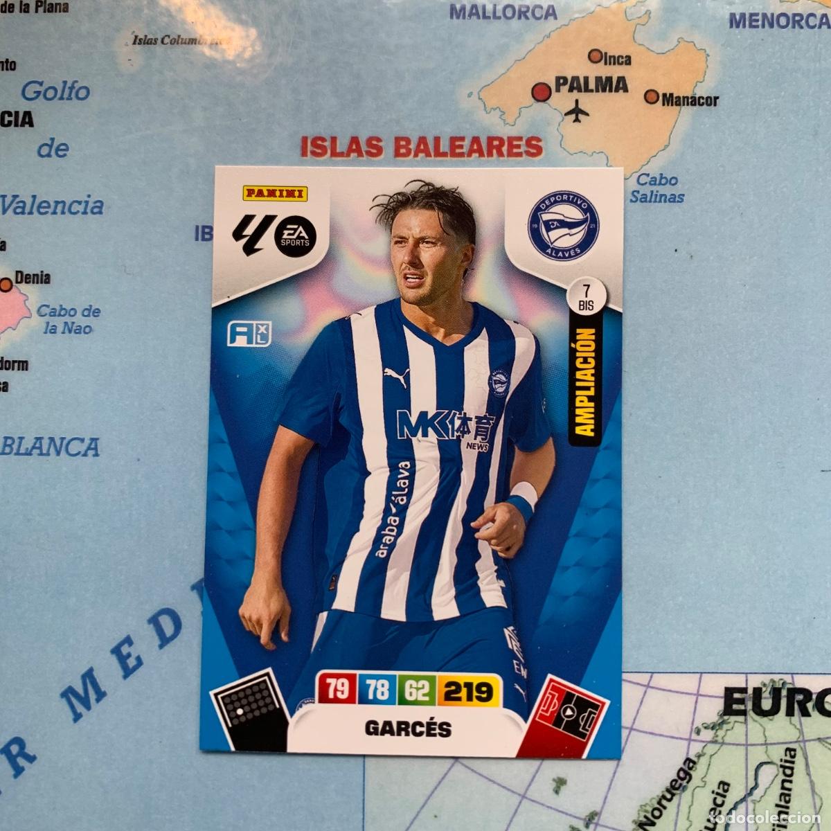 Fu&szlig;ball-Sticker: Garces ampliacion n&uacute;mero 7 Bis del Alaves cromo adrenalyn XL 25-26 2025-2026