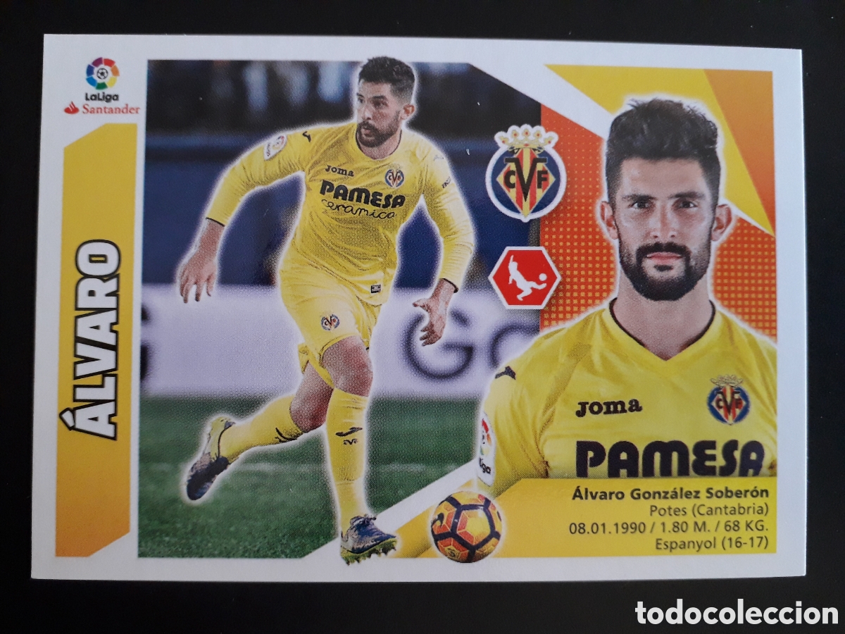 Cromos de F&uacute;tbol: &Aacute;LVARO VILLARREAL N&deg; 4 ED ESTE 2017 2018 17 18 SIN PEGAR PEDIDO M&Iacute;NIMO 3&euro;