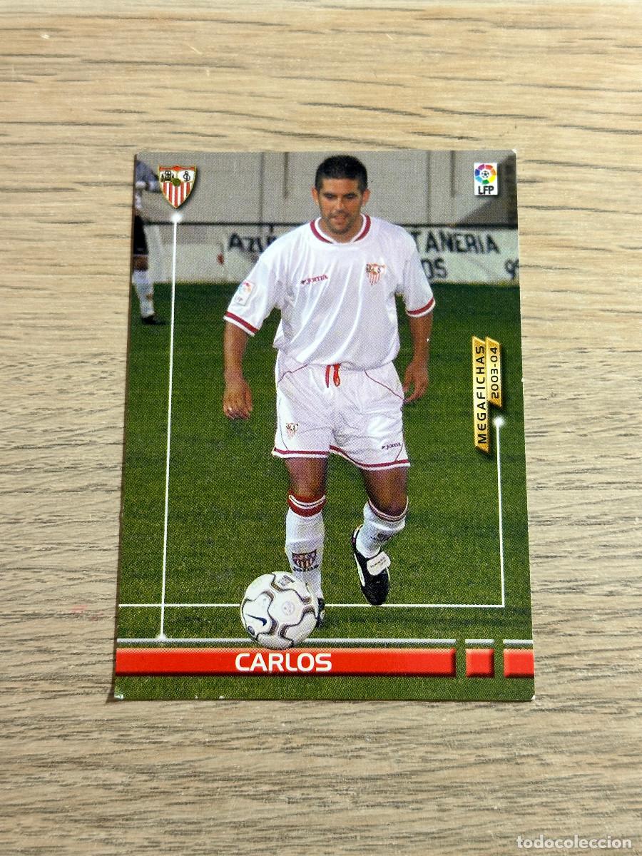Football Stickers: CARLOS n&ordm; 490 NUEVO FICHAJE SEVILLA MEGAFICHAS MEGACRACKS 2003 2004 PANINI 03 04