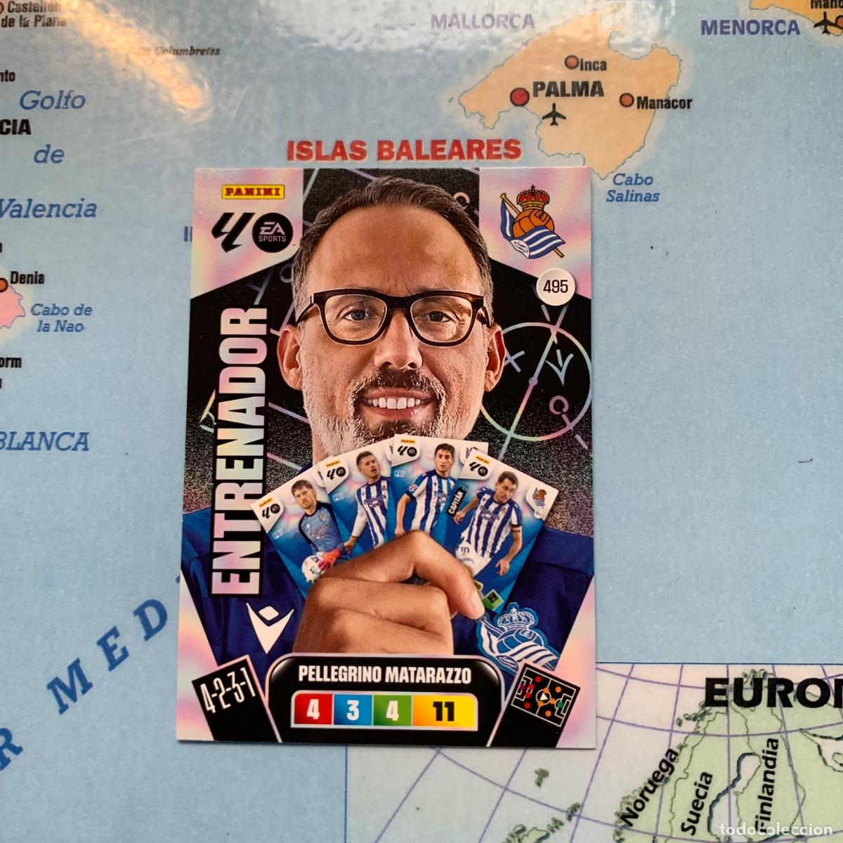 Football Stickers: Matarazzo entrenador n&uacute;mero 495 De la Real Sociedad cromo adrenalyn XL 25-26 2025-2026