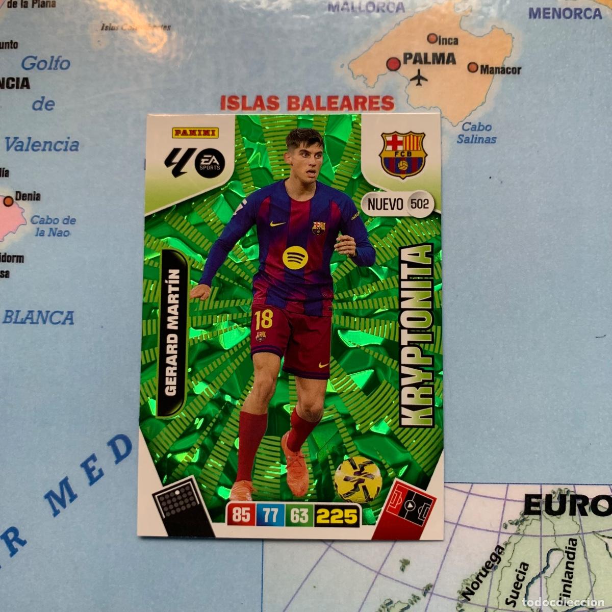 Cromos de Futebol: Gerard Mart&iacute;n nuevo Kryptonita n&uacute;mero 502 Del Barcelona cromo adrenalyn XL 25-26 2025-2026