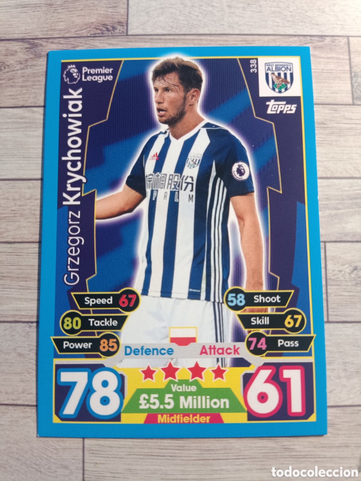 Cromos de F&uacute;tbol: 338 KRYCHOWIAK WEST BROWICH ALBION MATCH ATTAX PREMIER LEAGUE 2017 2018 TOPPS 17 18