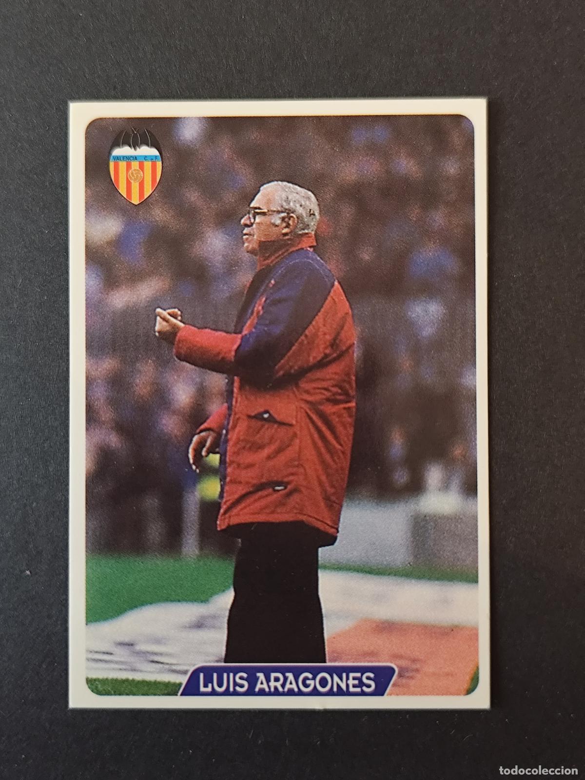 Football Stickers: 164 LUIS ARAGONES ENTRENADOR VALENCIA MUNDICROMO FICHAS LIGA 1995 1996 95 96