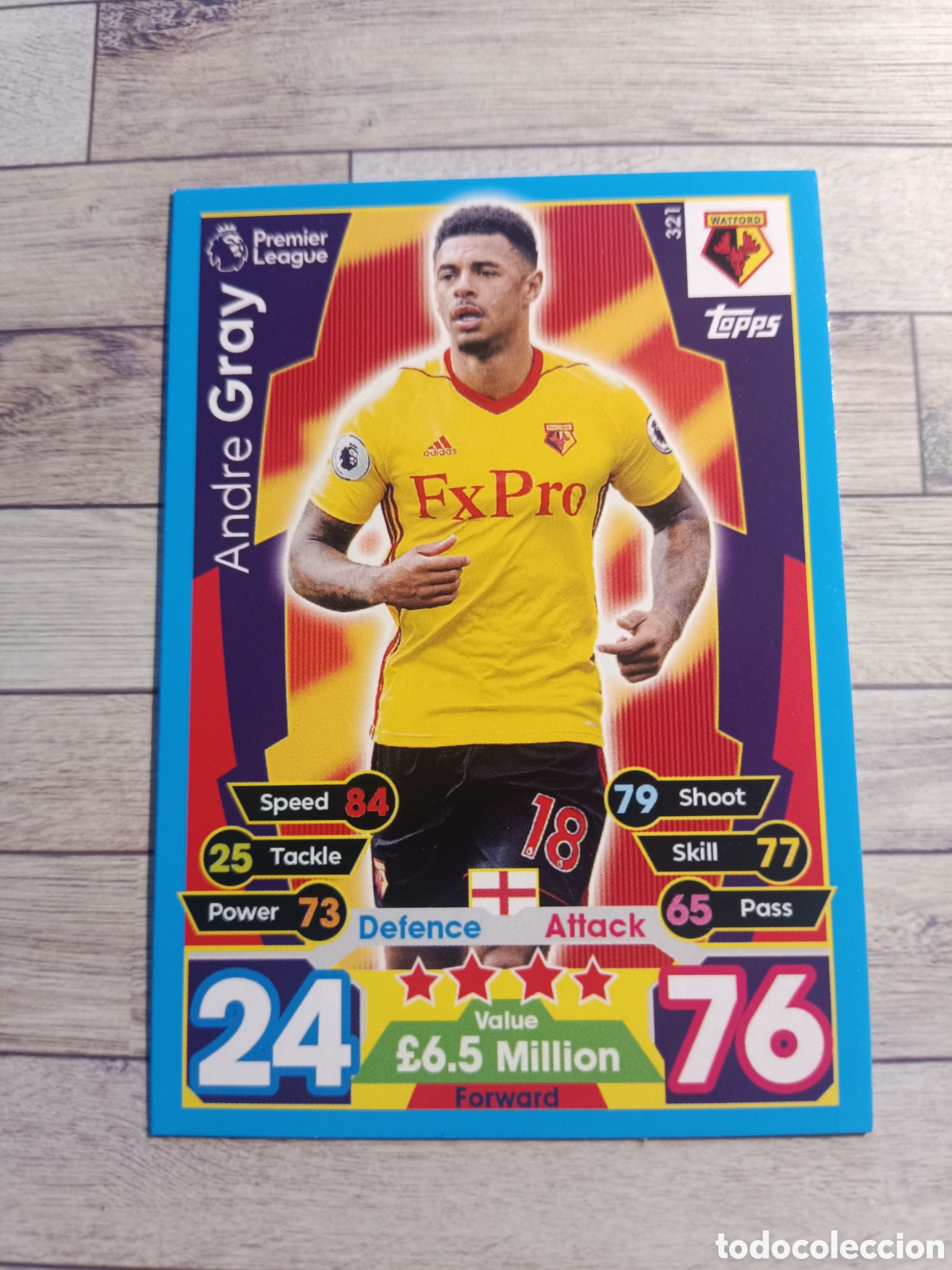 Fu&szlig;ball-Sticker: 321 ANDRE GRAY WATFORD MATCH ATTAX PREMIER LEAGUE 2017 2018 TOPPS 17 18