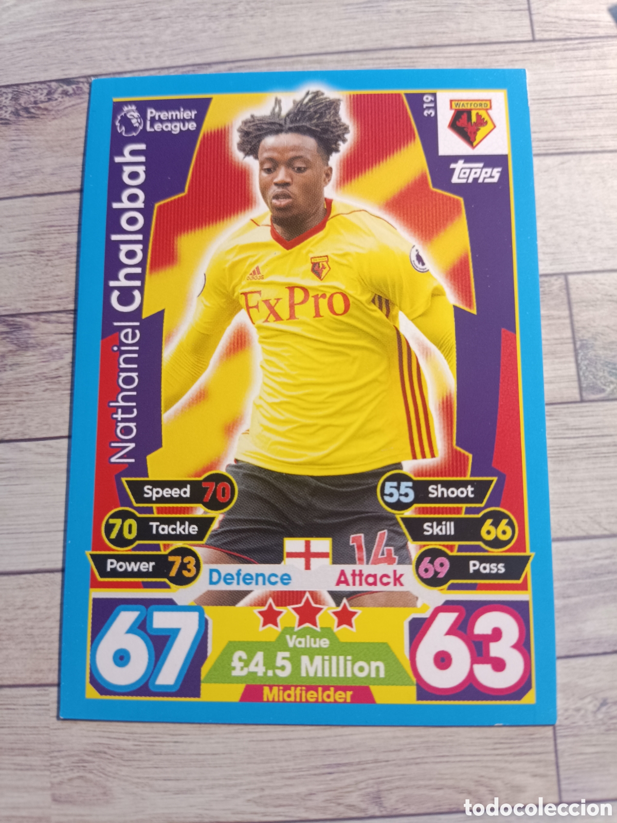 Figurine di Calcio: 319 CHALOBAH WATFORD MATCH ATTAX PREMIER LEAGUE 2017 2018 TOPPS 17 18