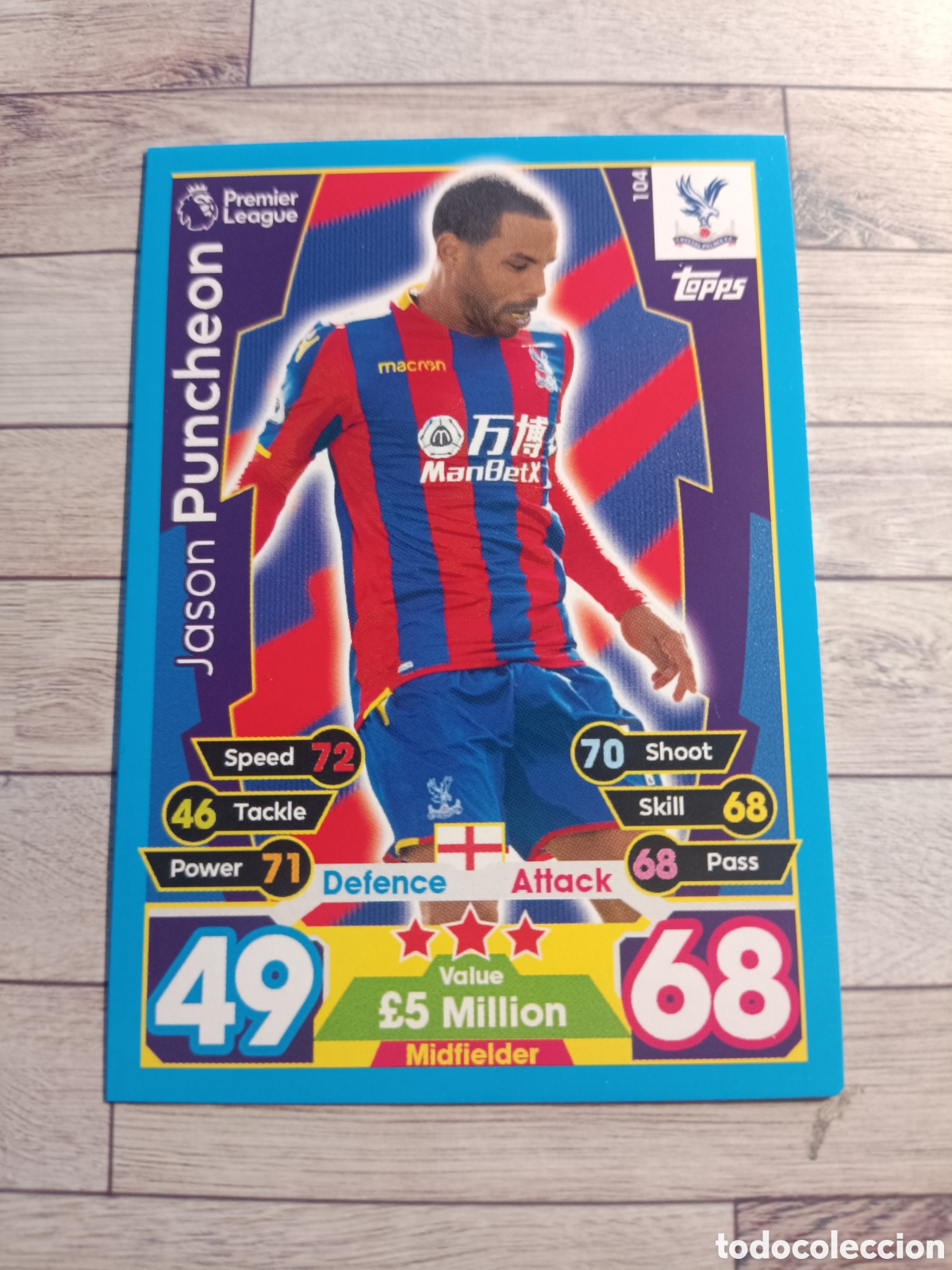 Football Stickers: 104 JASON PUNCHEON CRYSTAL PALACE MATCH ATTAX PREMIER LEAGUE 2017 2018 TOPPS 17 18