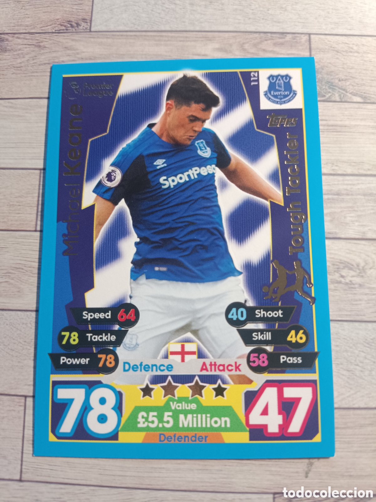 Cromos de F&uacute;tbol: 112 MICHAEL KEANE TOUGH TACKLER EVERTON MATCH ATTAX PREMIER LEAGUE 2017 2018 TOPPS 17 18
