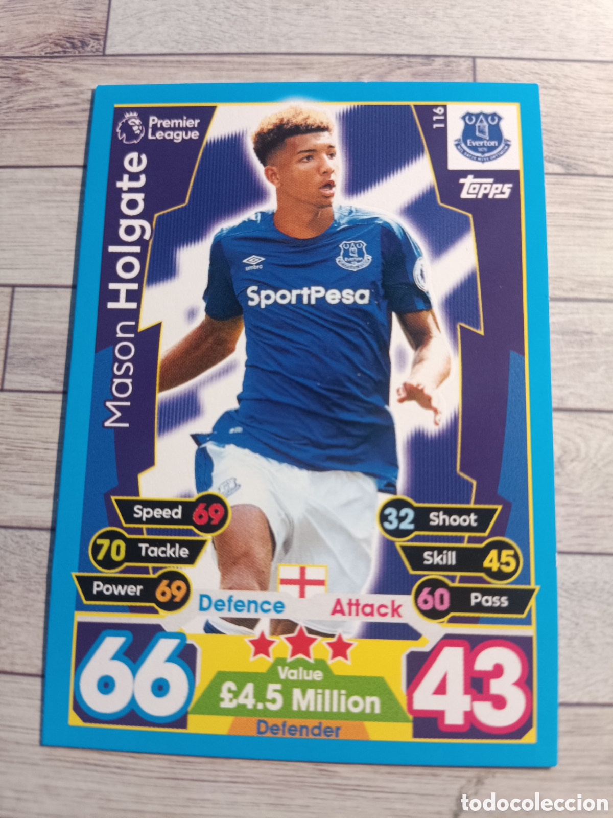 Cromos de F&uacute;tbol: 116 HOLGATE EVERTON MATCH ATTAX PREMIER LEAGUE 2017 2018 TOPPS 17 18