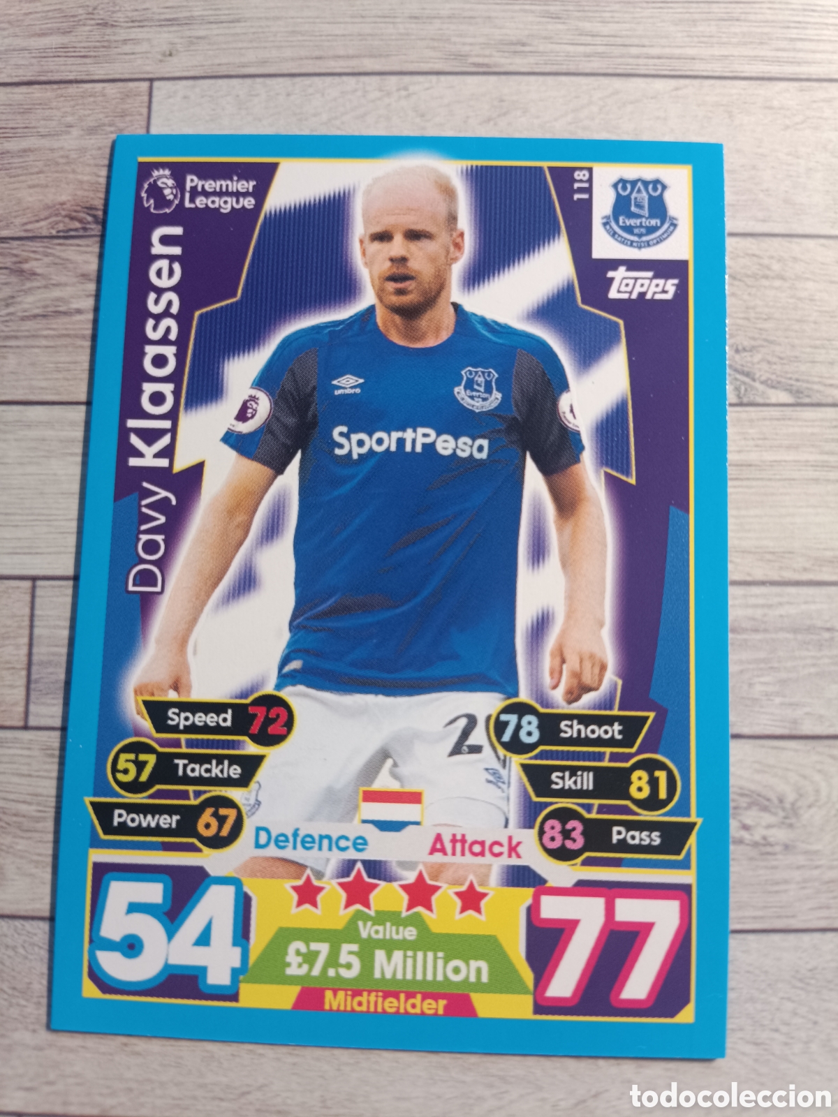 Cromos de F&uacute;tbol: 118 KLAASSEN EVERTON MATCH ATTAX PREMIER LEAGUE 2017 2018 TOPPS 17 18