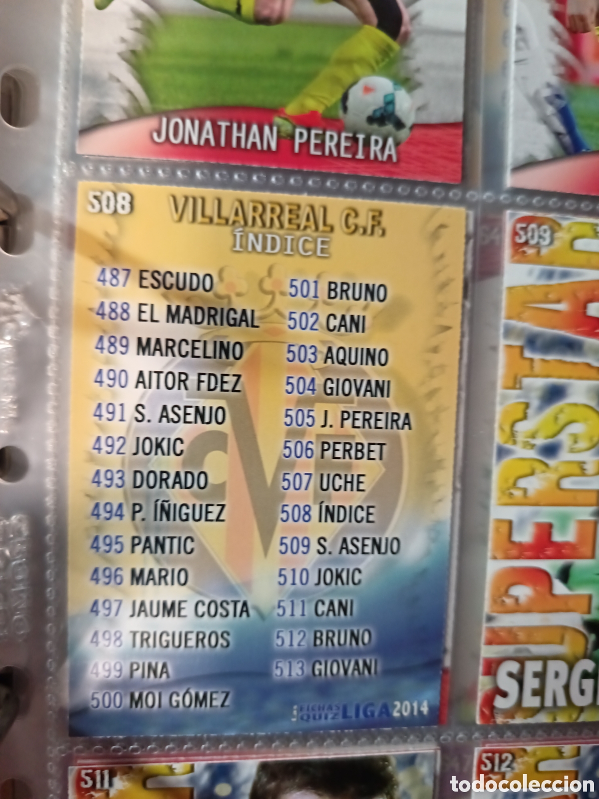 Cartes &agrave; collectionner de Football: 508 Indice Villareal mundicromo Quiz Game 13/14