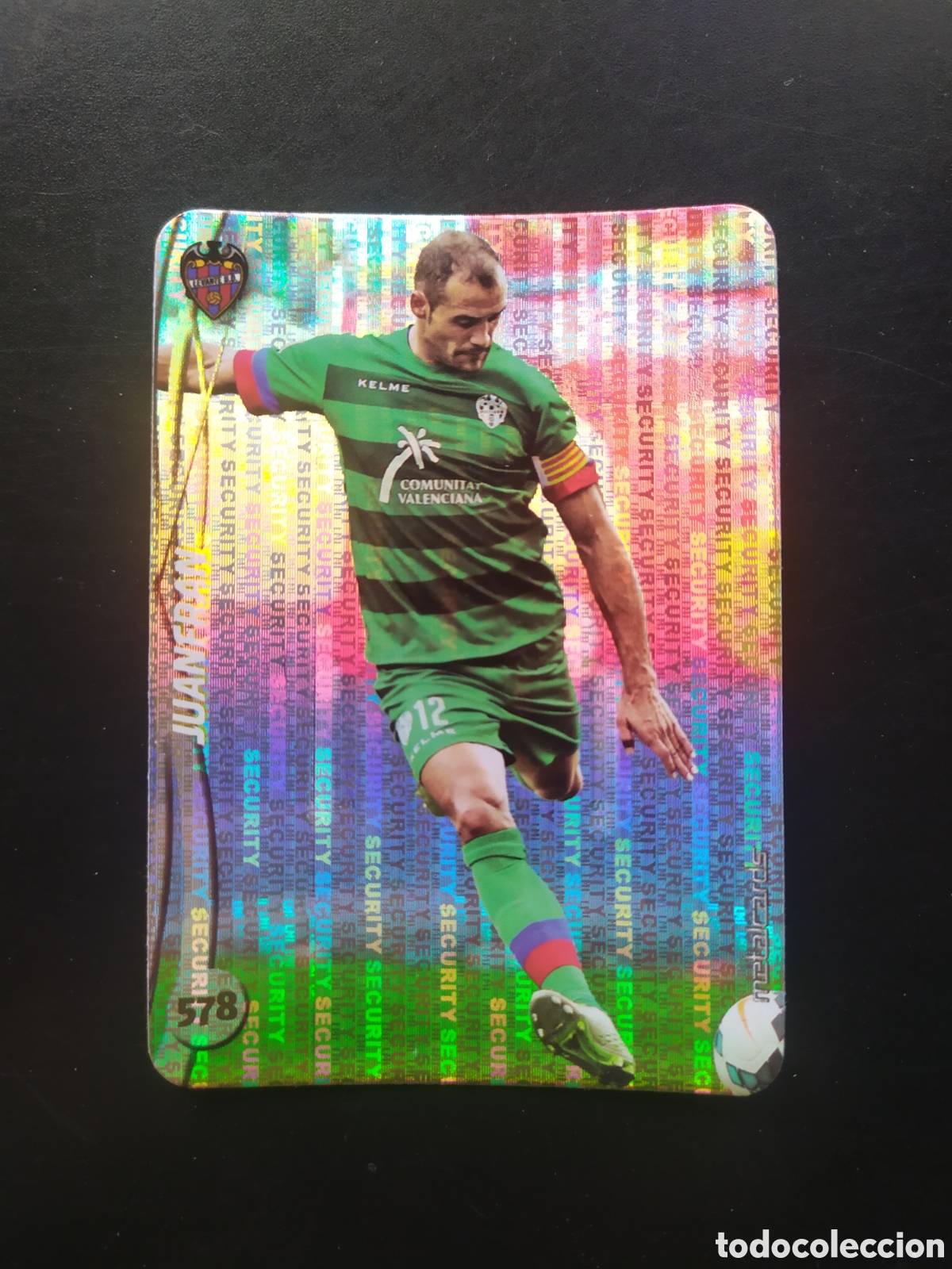 Fu&szlig;ball-Sticker: Mundicromo fichas Liga 2014 2015 14 15 Juanfran top brillo security n&deg; 578 Levante