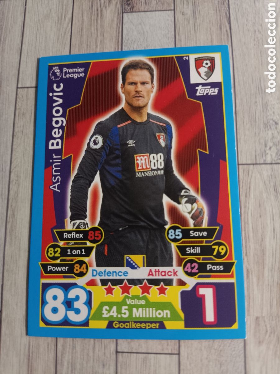 Cromos de F&uacute;tbol: 2 ASMIR BEGOVIC BOURNEMOUTH MATCH ATTAX PREMIER LEAGUE 2017 2018 TOPPS 17 18