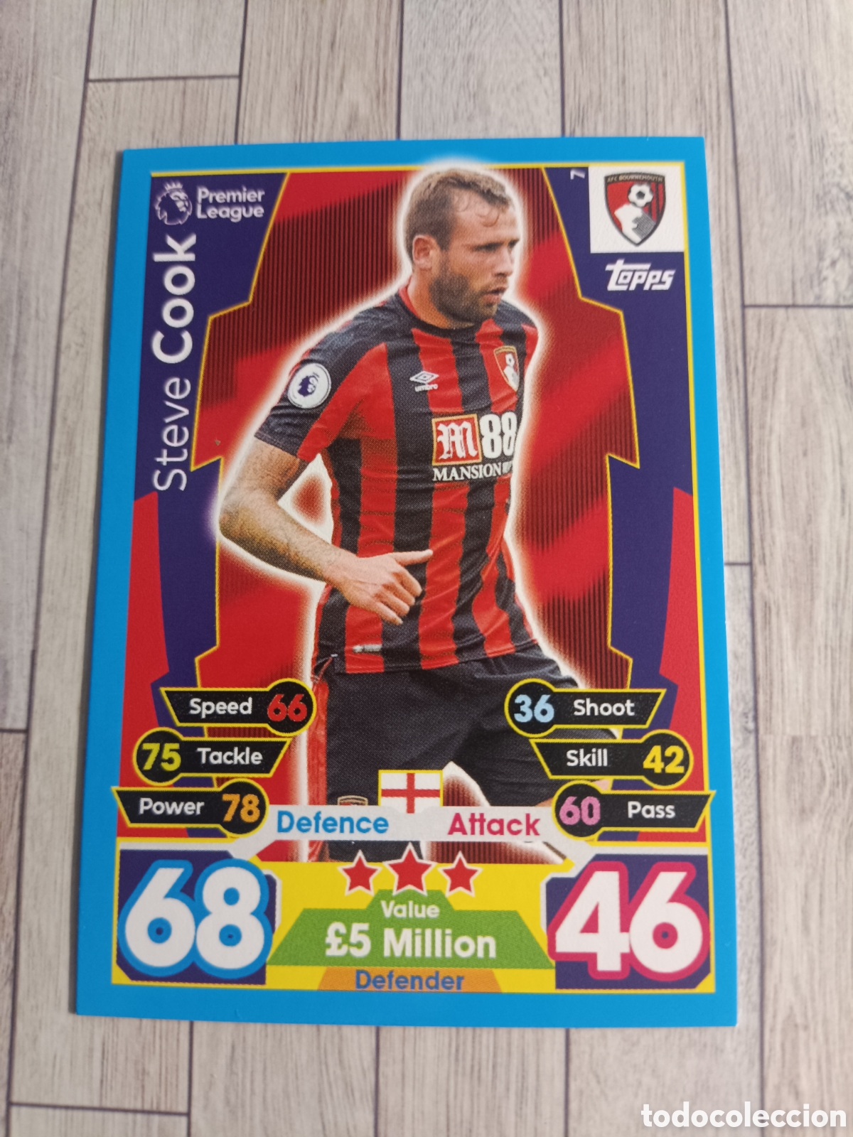 Cromos de F&uacute;tbol: 7 STEVE COOK BOURNEMOUTH MATCH ATTAX PREMIER LEAGUE 2017 2018 TOPPS 17 18