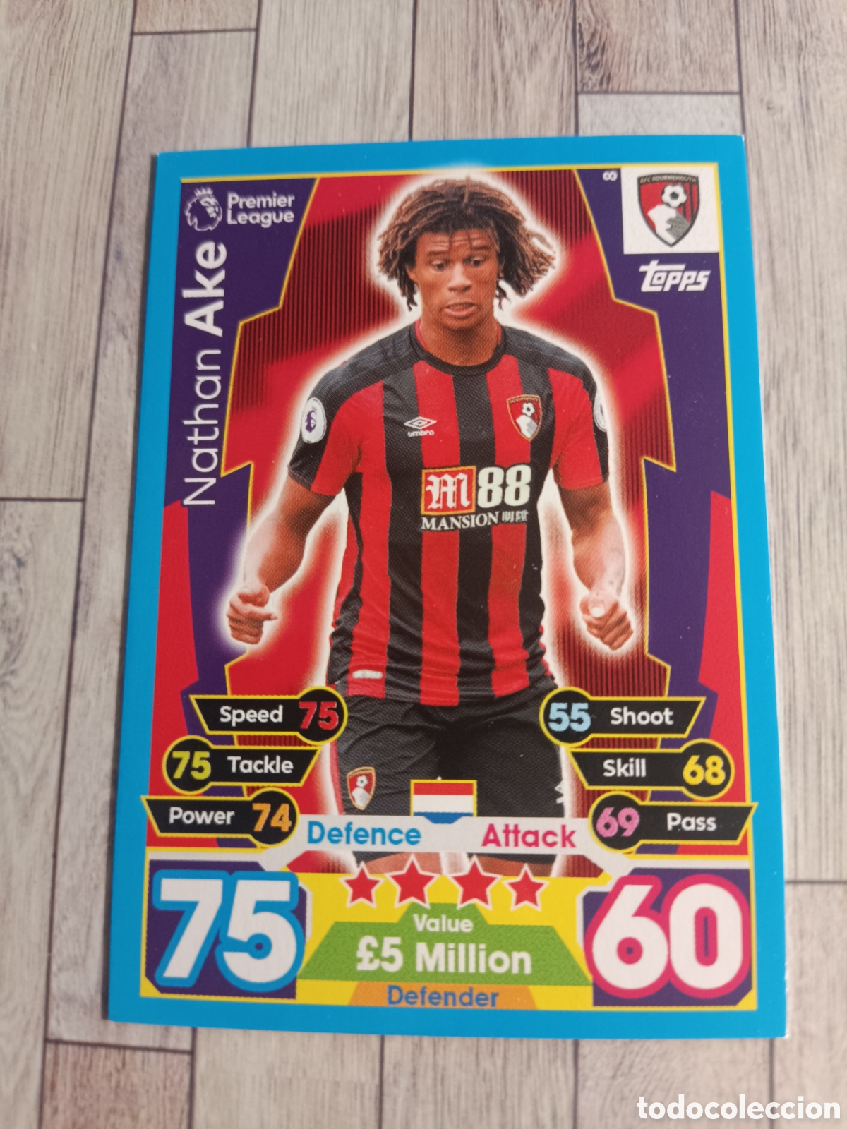 Cromos de F&uacute;tbol: 8 NATHAN AKE BOURNEMOUTH MATCH ATTAX PREMIER LEAGUE 2017 2018 TOPPS 17 18