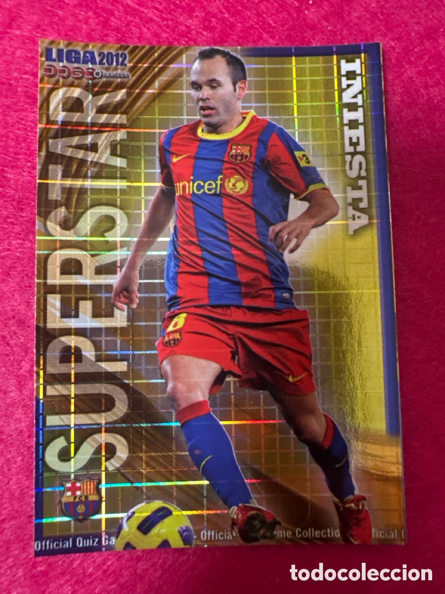 Football Stickers: 25 INIESTA (F.C.BARCELONA)SUPERSTAR CUADROS MUNDICROMO 2012 11 12 SERIE ESPECIAL MUY DIF&Iacute;CIL!!