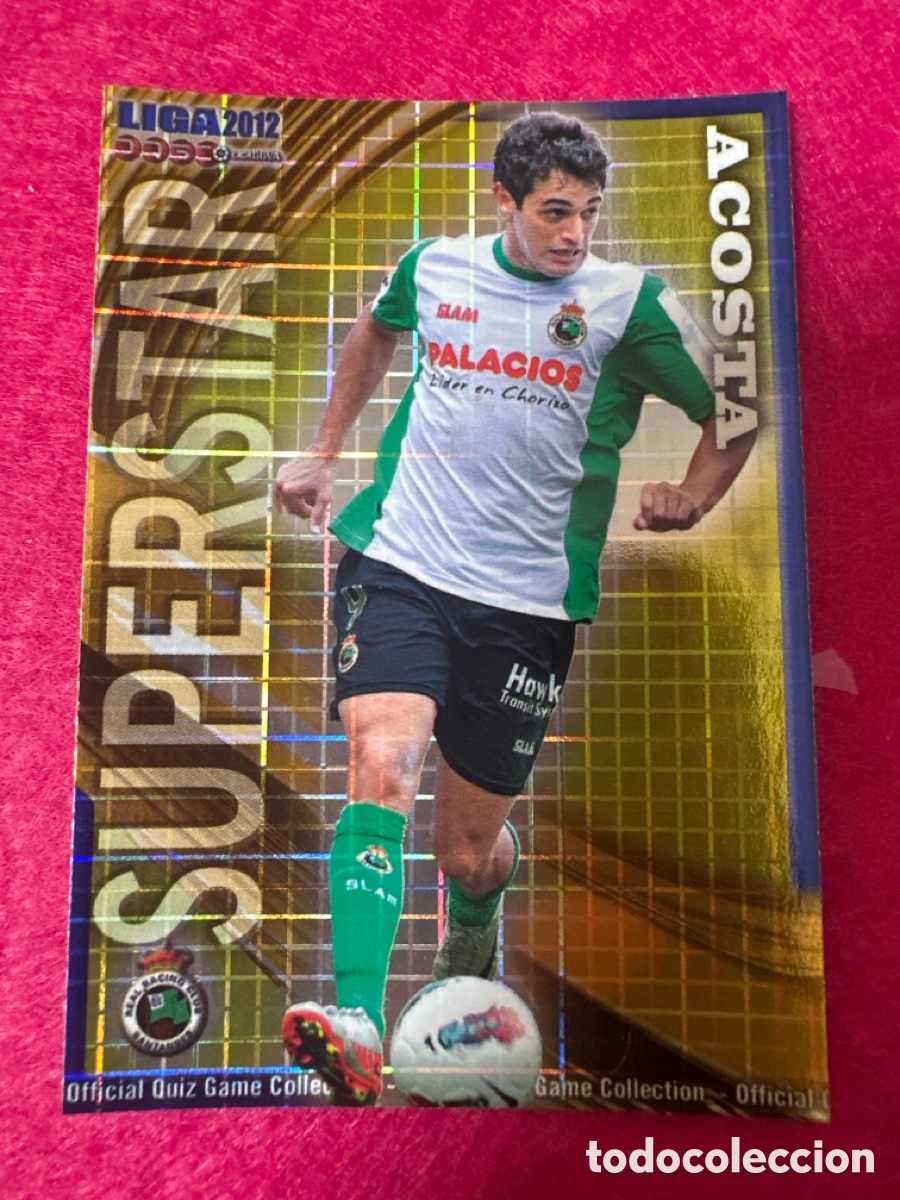 Football Stickers: 324 ACOSTA (RACING SANTANDER) SUPERSTAR CUADROS MUNDICROMO 2012 11 12 ESPECIAL MUY DIF&Iacute;CIL!!