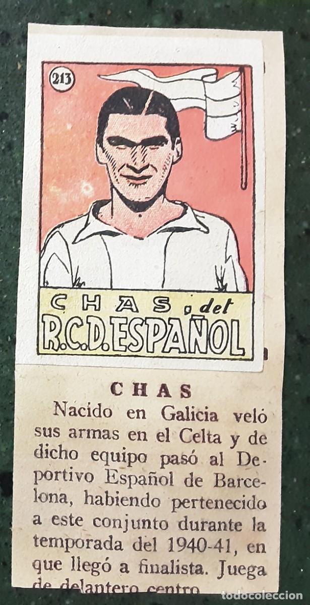 Cromos de F&uacute;tbol: Cromo de CHAS, R.C.D. ESPA&Ntilde;OL + GUILLAMON del Sevilla, cromos cultura