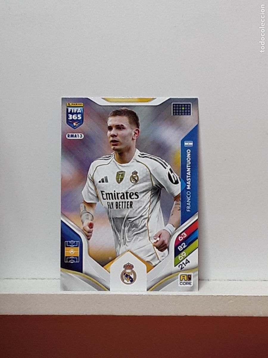 Cromos de F&uacute;tbol: FIFA 365 ADRENALYN 2025 2026 25 26 ALBUM PANINI LIGA N RMA13 RMA 13 REAL MADRID FRANCO MASTANTUONO