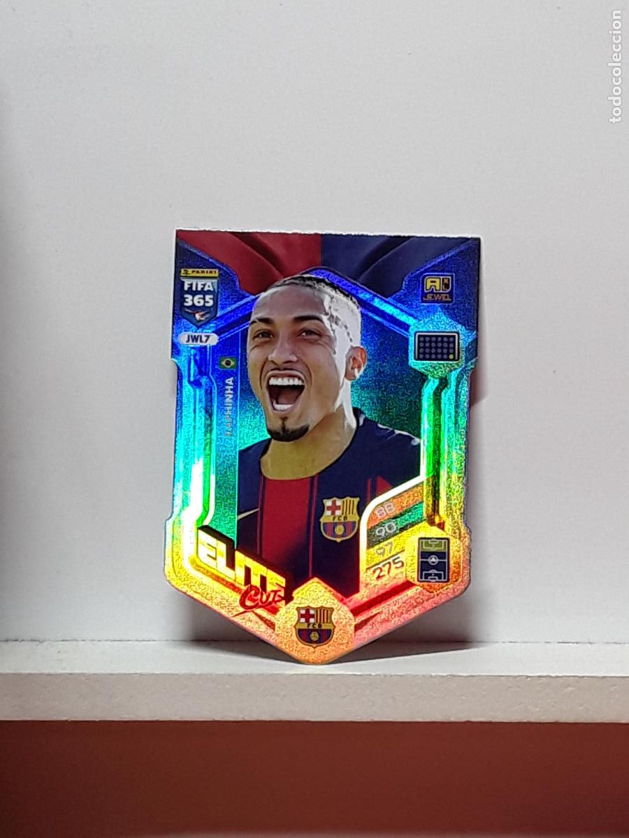 Cromos de F&uacute;tbol: FIFA 365 ADRENALYN 2025 2026 25 26 ALBUM PANINI LIGA N JWL7 JWL 7 ELITE CUT BARCELONA RAPHINHA