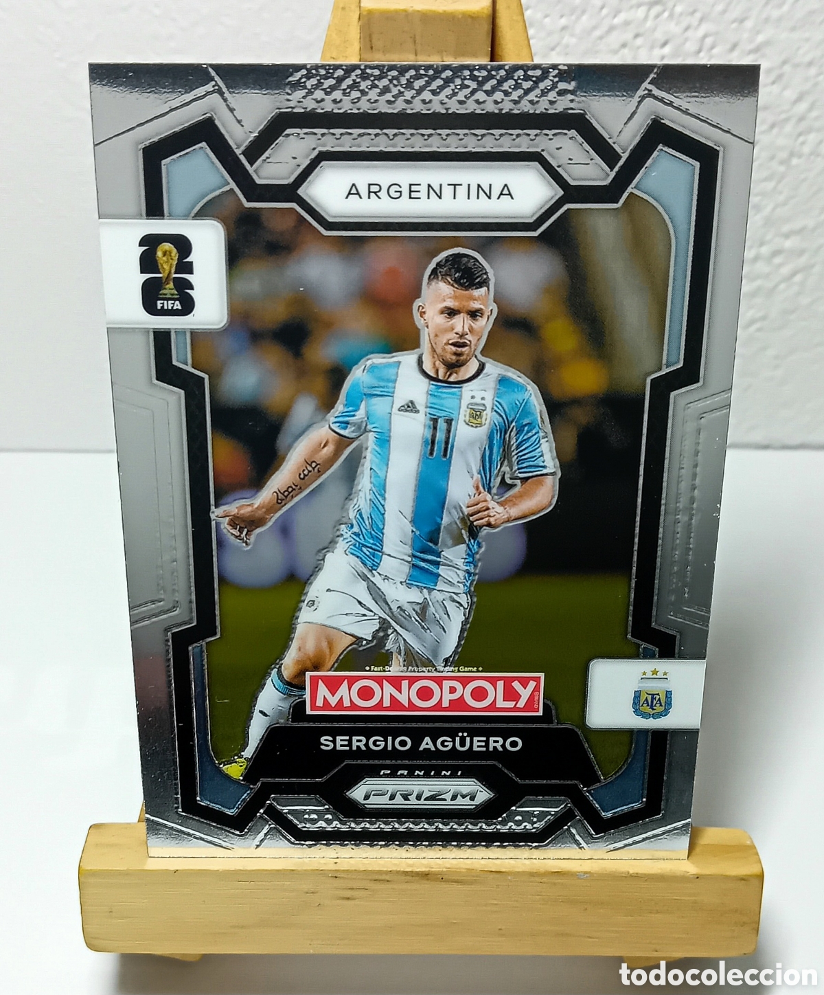 Football Stickers: SERGIO AG&Uuml;ERO 2026 ARGENTINA MONOPOLY PRIZM PANINI.