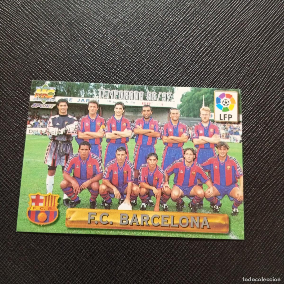 Cromos de F&uacute;tbol: 37 ALINEACION BARCELONA MUNDICROMO 1996 1997 CROMO FUTBOL LIGA 96 97 - A206 PG6 PLATA