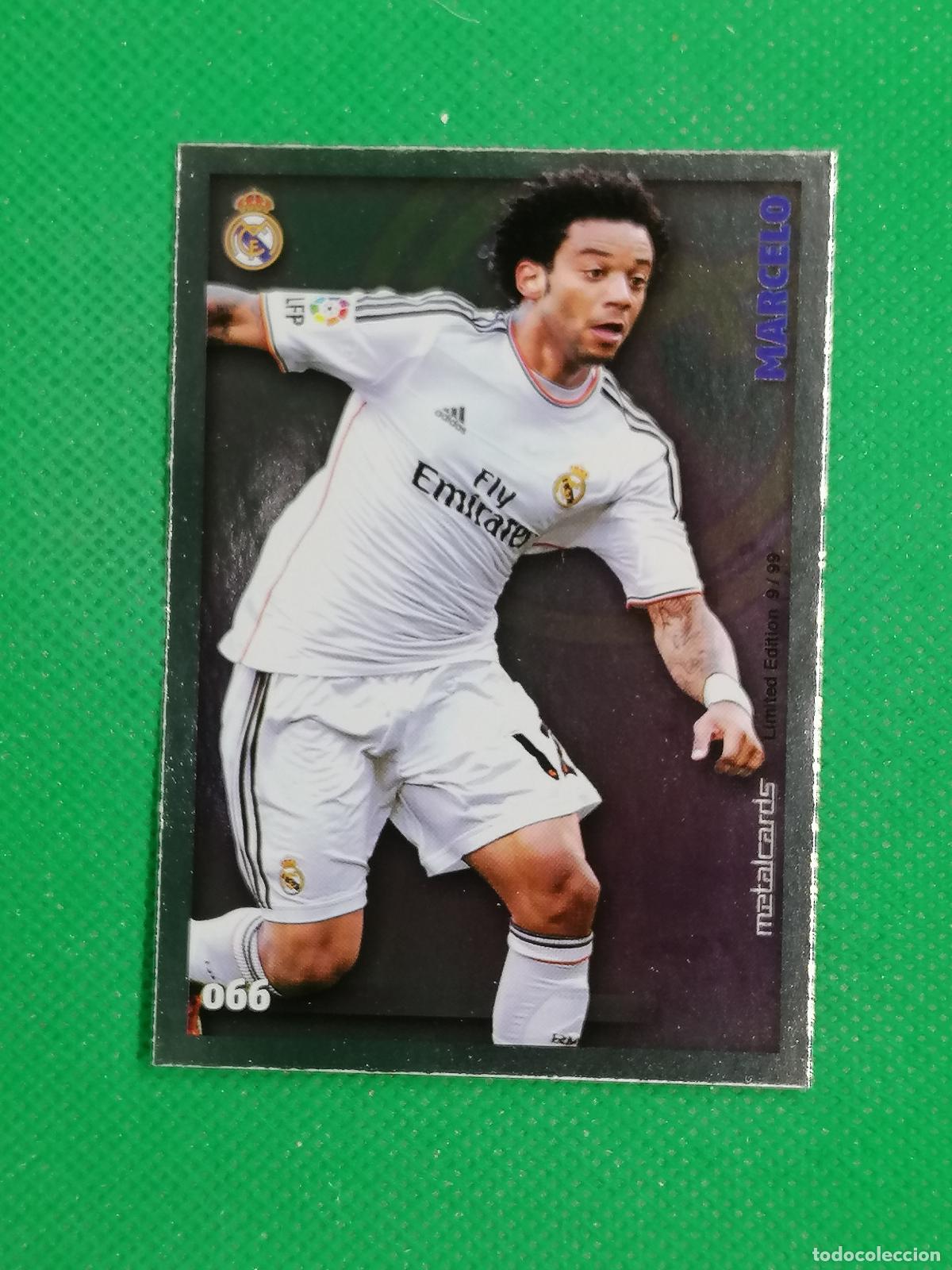 Cromos de F&uacute;tbol: 066 MARCELO REAL MADRID METALCARDS LIMITED ⚽ MUNDICROMO LAS FICHAS DE LA LIGA 14 15 2024 2015 ⚽