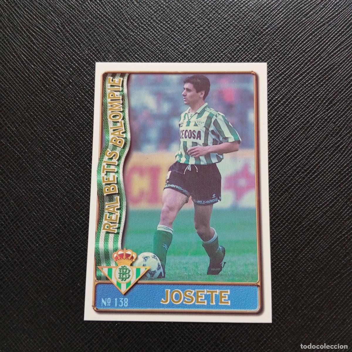Cromos de F&uacute;tbol: 138 JOSETE REAL BETIS MUNDICROMO 1996 1997 CROMO FUTBOL LIGA 96 97 - A206 PG19