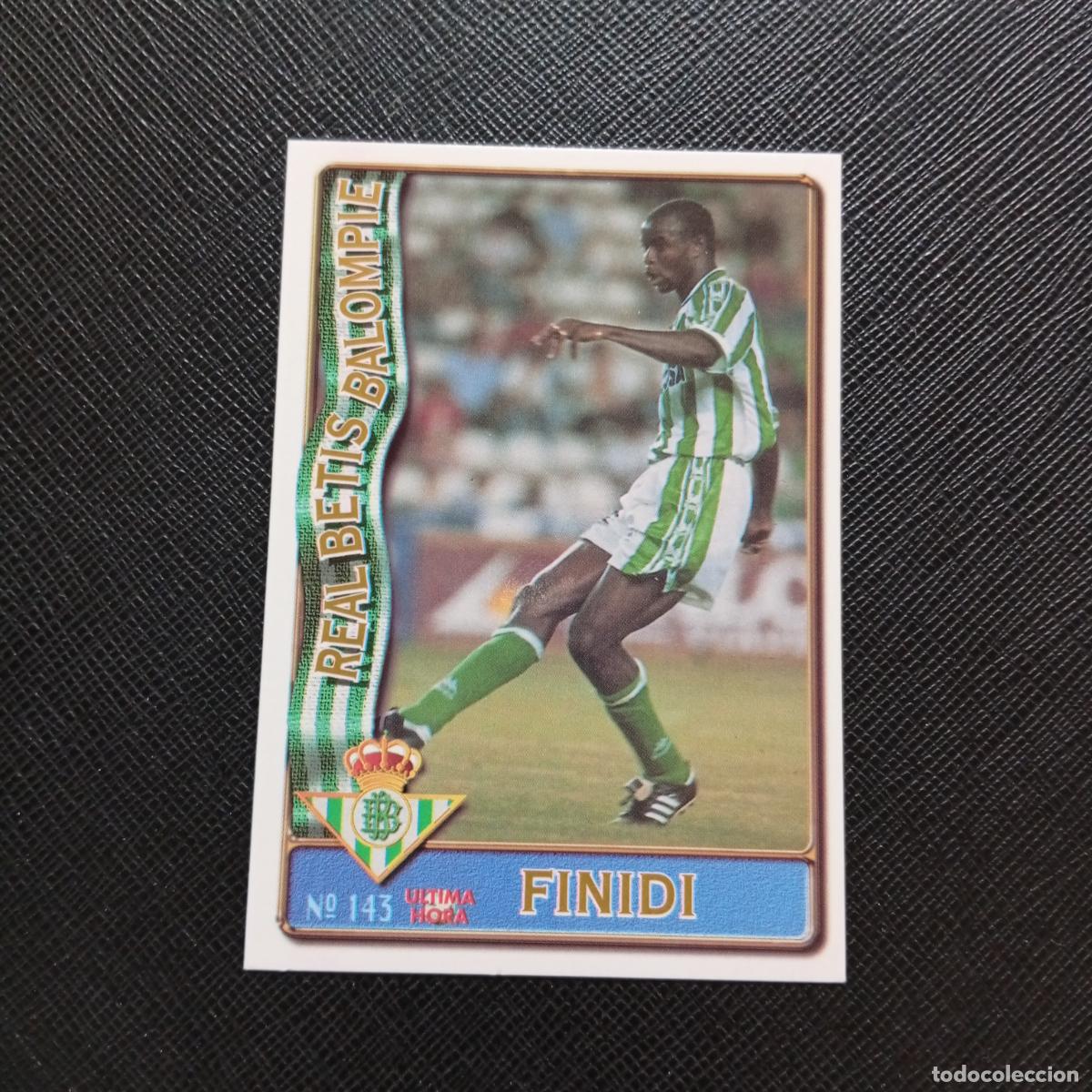 Cromos de F&uacute;tbol: 143 FINIDI REAL BETIS MUNDICROMO 1996 1997 CROMO FUTBOL LIGA 96 97 - A206 PG19 ULTIMA HORA
