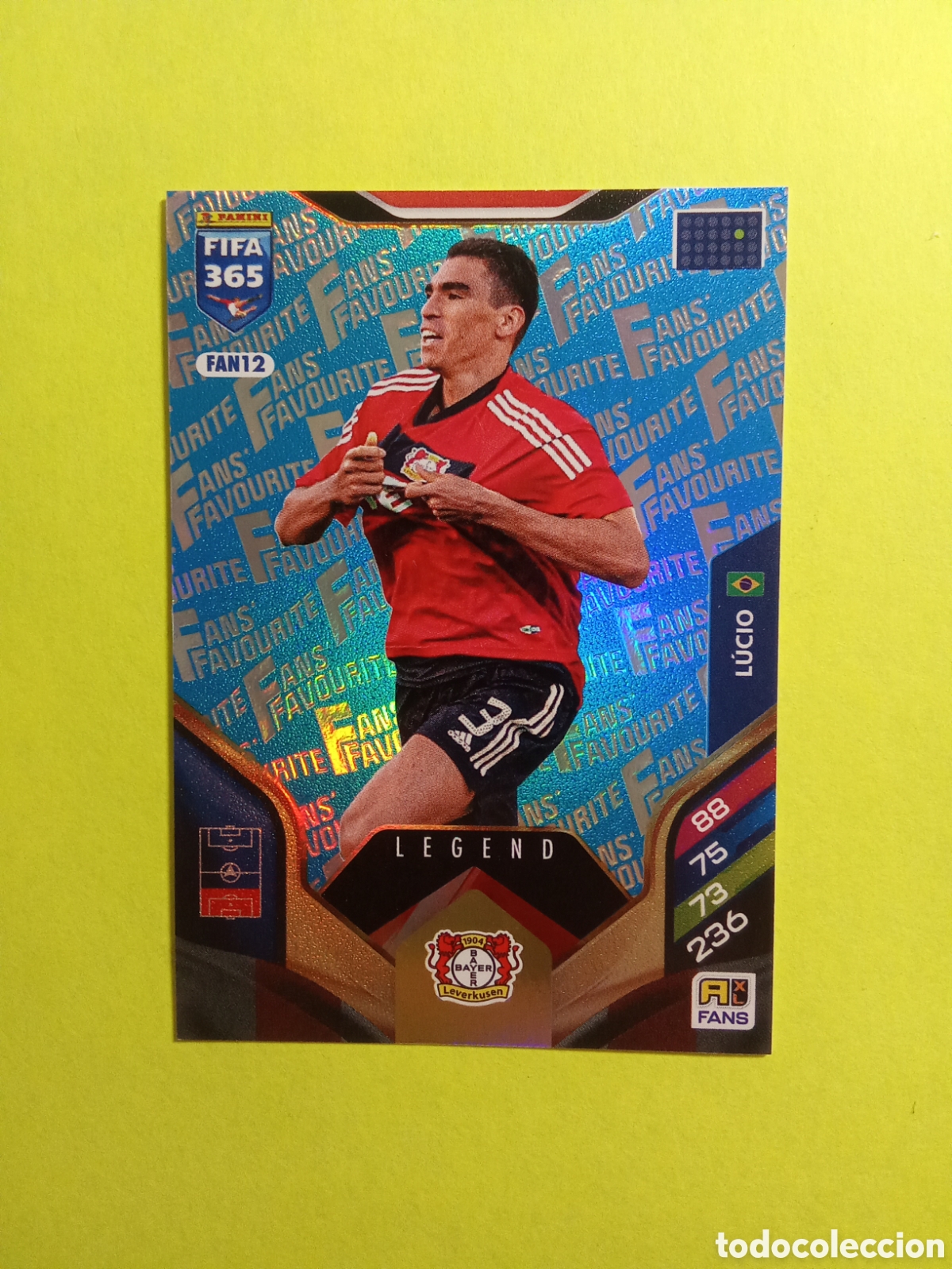 Cromos de F&uacute;tbol: CROMO FAN 12 LUCIO LEGEND BAYER LEVERKUSEN AZUL BLUE FAN FAVOURITE FIFA 365 2026 ADRENALYN 25-26