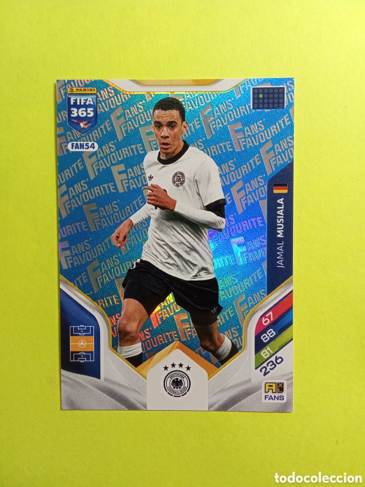 Football Stickers: CROMO FAN 54 MUSIALA ALEMANIA AZUL BLUE FAN FAVOURITE FIFA 365 2026 ADRENALYN 25-26