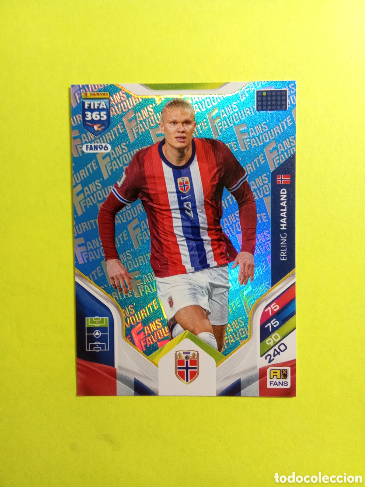 Football Stickers: CROMO FAN 96 HAALAND NORUEGA AZUL BLUE FAN FAVOURITE FIFA 365 2026 ADRENALYN 25-26