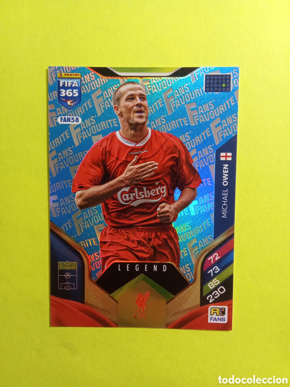 Cromos de F&uacute;tbol: CROMO FAN 58 OWEN LEGEND LIVERPOOL AZUL BLUE FAN FAVOURITE FIFA 365 2026 ADRENALYN 25-26