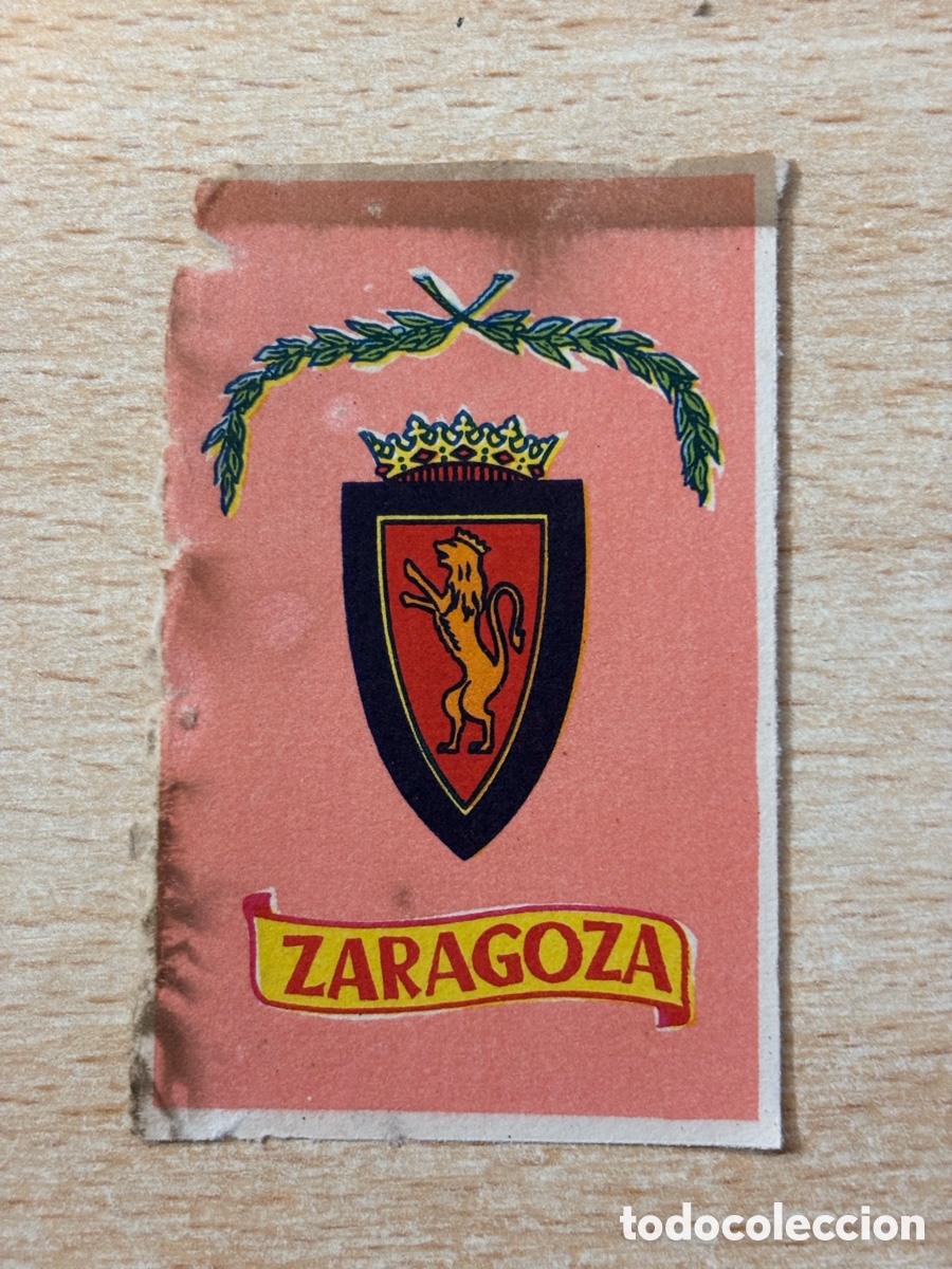 Cromos de F&uacute;tbol: Escudo Real Zaragoza Ed. Bruguera Campeones 1949-50