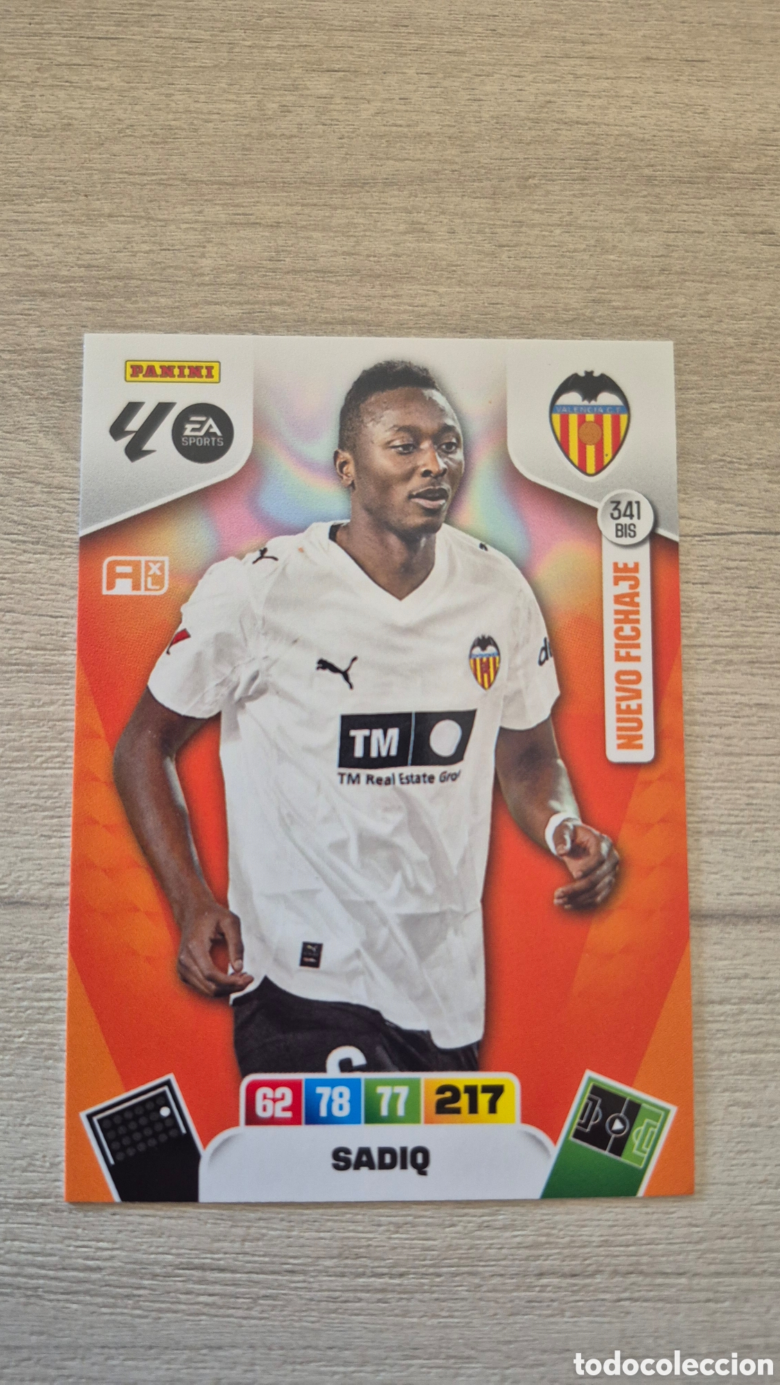 Cromos de F&uacute;tbol: N&deg;341Bis Valencia Sadiq Adrenalyn 25/26
