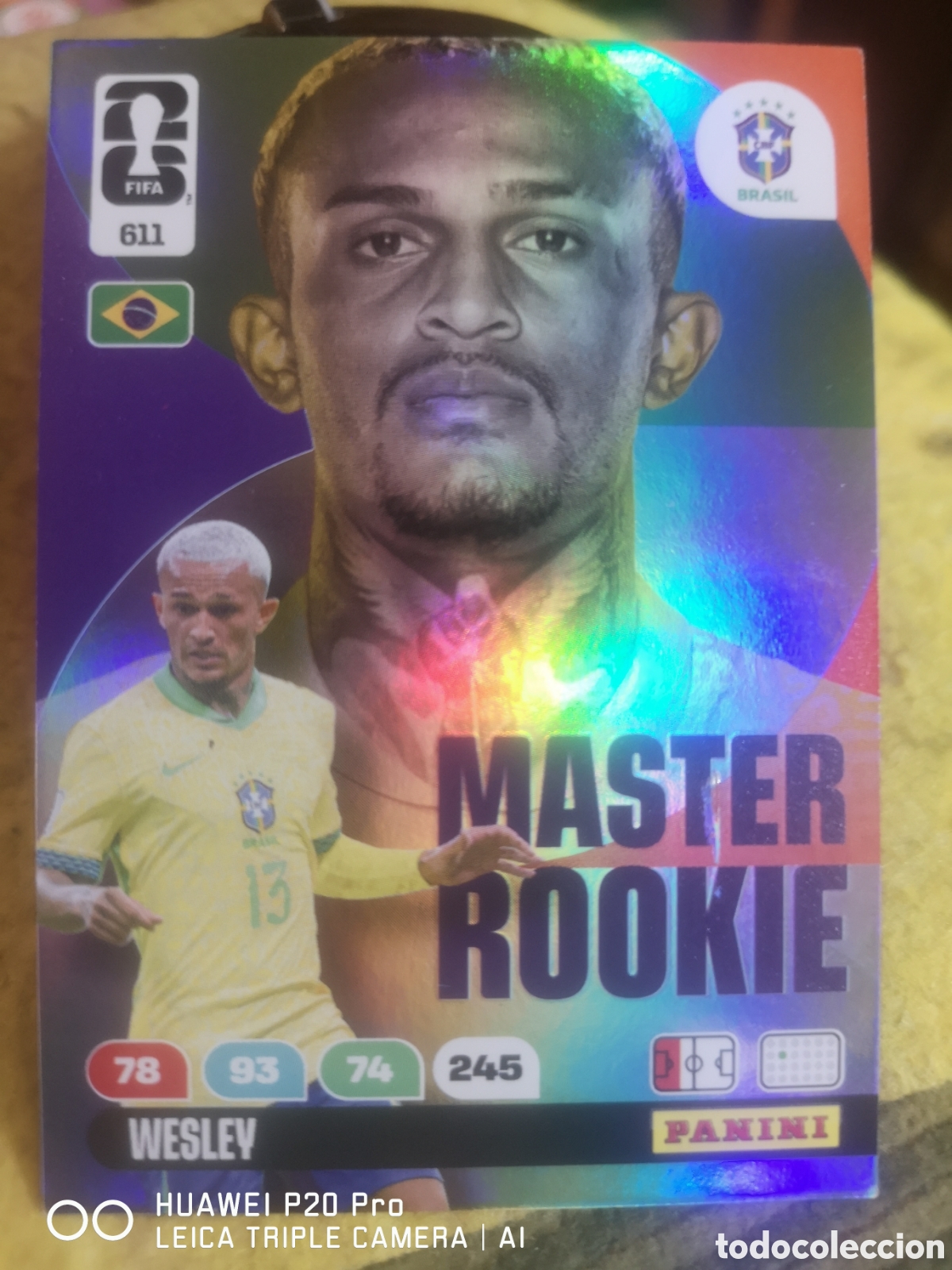 Cromos de F&uacute;tbol: ADRENALYN XL FIFA WORLD CUP 2026 MASTER ROOKIE WESLEY 611 BRASIL