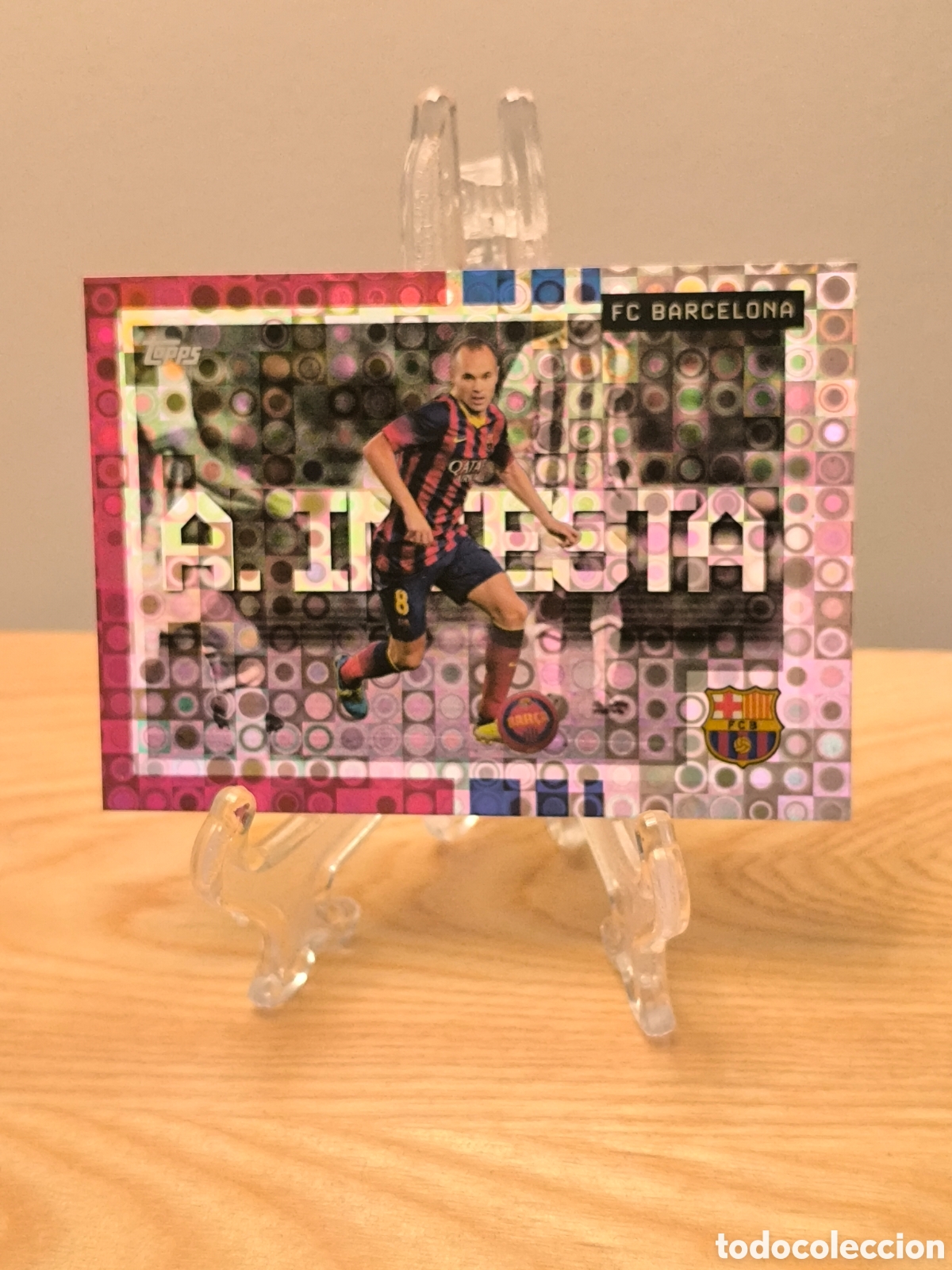 Cromos de F&uacute;tbol: Andr&eacute;s Iniesta paralela Halo Topps