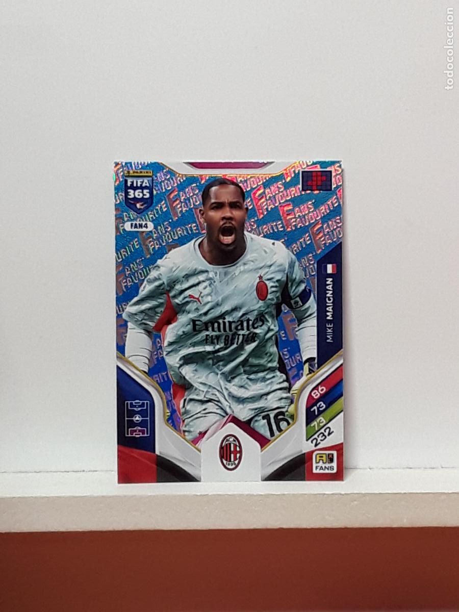 Cromos de F&uacute;tbol: FIFA 365 ADRENALYN 2025 2026 25 26 ALBUM PANINI LIGA N FAN4 FAN 4 MILAN AZUL MIKE MAIGNAN
