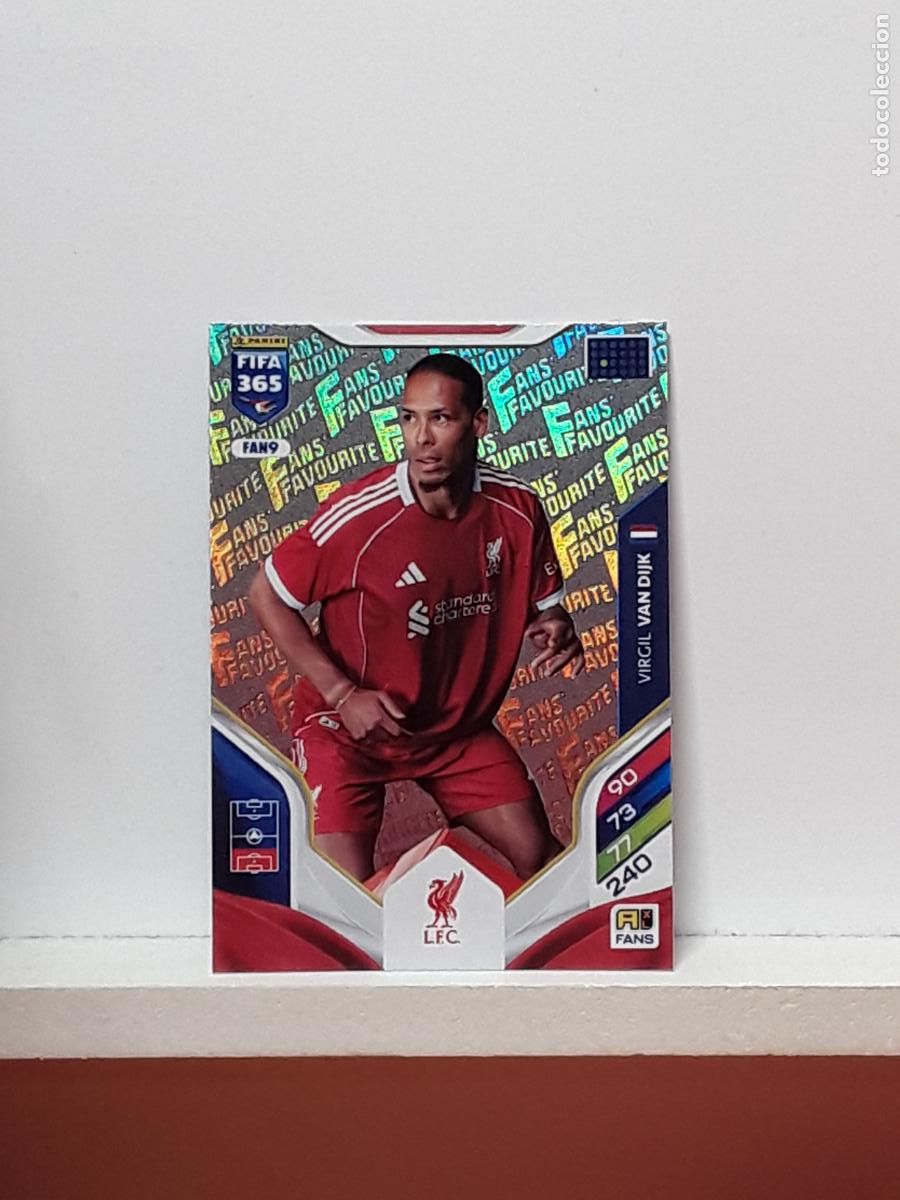 Cromos de F&uacute;tbol: FIFA 365 ADRENALYN 2025 2026 25 26 ALBUM PANINI LIGA N FAN9 FAN 9 LIVERPOOL VIRGIL VAN DIJK