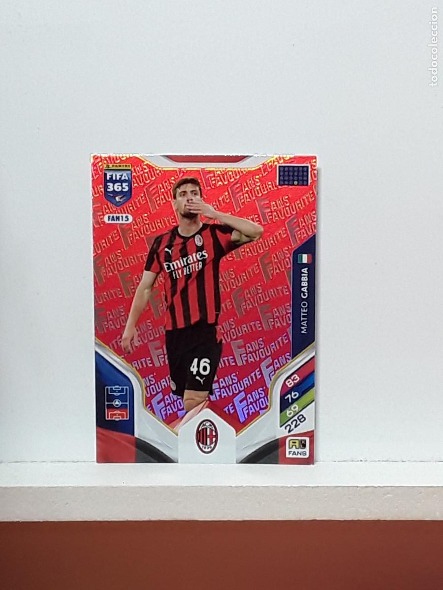 Football Stickers: FIFA 365 ADRENALYN 2025 2026 25 26 ALBUM PANINI LIGA N FAN15 FAN 15 MILAN ROJO MATTEO GABBIA