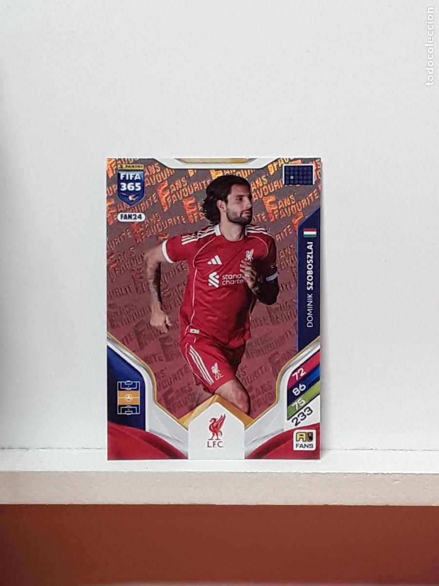 Cromos de F&uacute;tbol: FIFA 365 ADRENALYN 2025 2026 25 26 ALBUM PANINI LIGA N FAN24 FAN 24 LIVERPOOL DOMINIK SZOBOSZLAI
