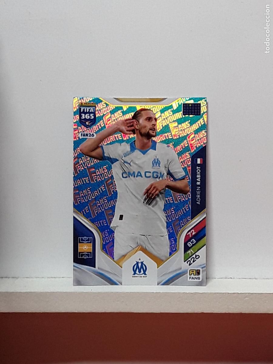 Cromos de F&uacute;tbol: FIFA 365 ADRENALYN 2025 2026 25 26 ALBUM PANINI LIGA N FAN26 FAN 26 MARSEILLE AZUL ADRIEN RABIOT