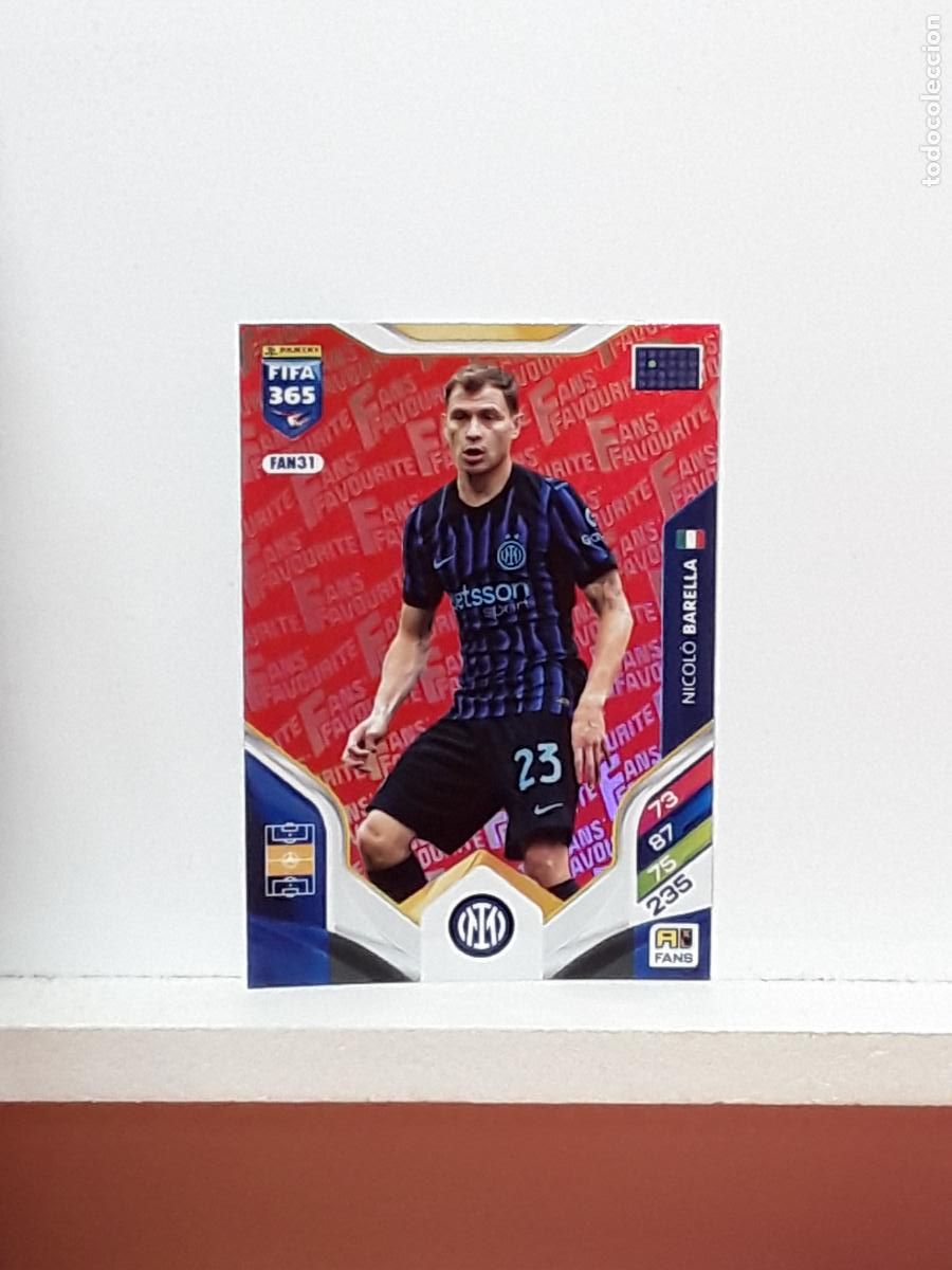 Cromos de F&uacute;tbol: FIFA 365 ADRENALYN 2025 2026 25 26 ALBUM PANINI LIGA N FAN31 FAN 31 INTER MILAN ROJO NICOLO BARELLA